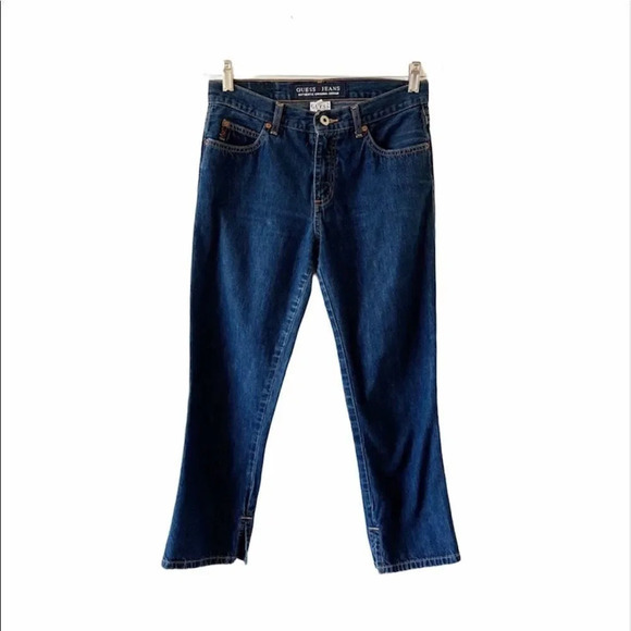 Guess Jeans Vintage America Ankle Slit Cropped  Capris Vintage 28 90’s Dark Wash - Picture 10 of 10